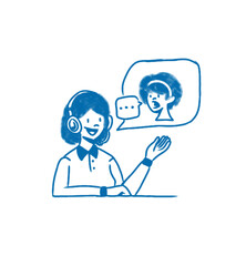 Customer Service Representative with Headset Illustration
