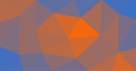 Orange Blue Triangular Pattern Geometric background in Origami style