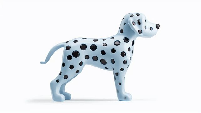 Dalmatian Dog Toy Standing on White Background.