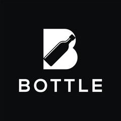 initial letter B bottle logo design template