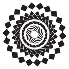 Optical Illusion Checkerboard Spiral