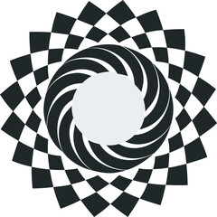 Optical Illusion Checkerboard Spiral