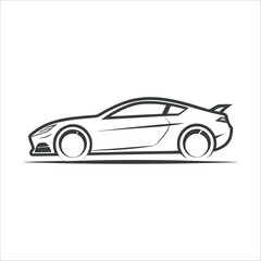 Sports Car Outline Illustration