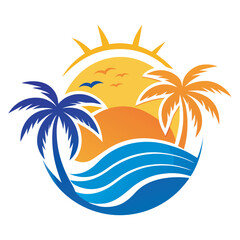 Tropical Sunset Beach Scene