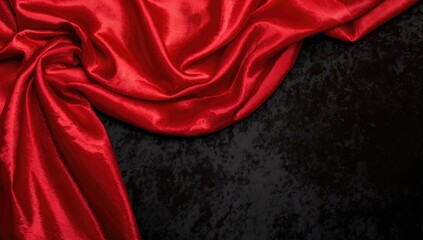 Obraz premium Black Fabric with Red Silk Edge
