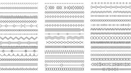Vector art of collection of decorative line designs, featuring various patterns and styles, perfect for adding a touch of elegance and detail to any creative project