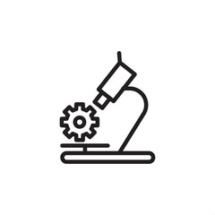 Micromanufacturing icon symbolizing high-precision component inspection, representing advanced industrial fabrication, complex micro-assembly processes, and specialized high-magnification engineering.