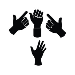 Set of hand gesture icons vector illustration
