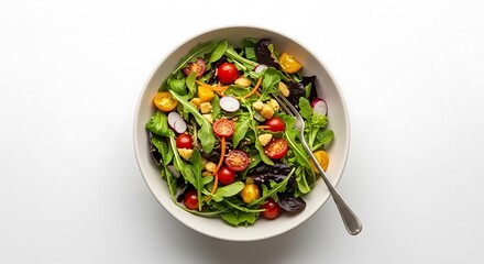Vibrant fresh salad with cherry tomatoes and greens
