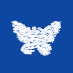 Obraz premium Clouds in the shape of a butterfly symbol on a transparent background. A symbol consisting of clouds in the center. Illustration on transparent background