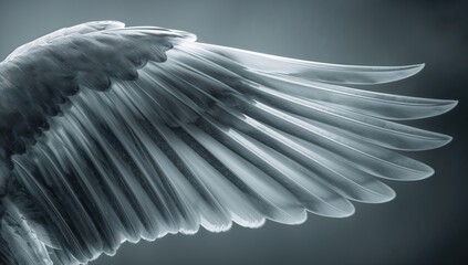 Close-up of a bird's wing with an X-ray style effect