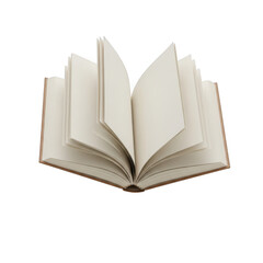 Open book with fanned pages captures knowledge and imagination transparent background