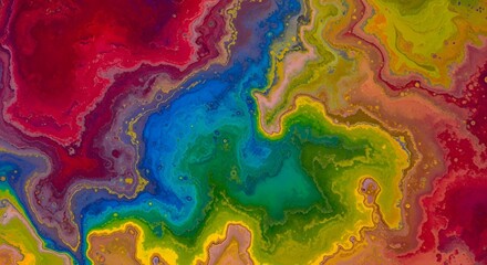 Colorful abstract background with vibrant hues and swirling patterns of paint