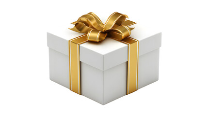 Christmas gift box with golden ribbon