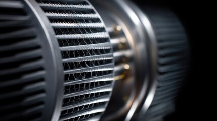 Fototapeta premium Close-Up of Detailed Industrial Component with Striking Texture and Fine Mesh Design for Technology Showcase