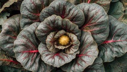 Fototapeta premium Vibrant hues of leafy green vegetables in a garden setting