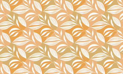 Fototapeta premium Elegant Abstract Botanical Seamless Pattern with Hand-Drawn Flowing Leaves