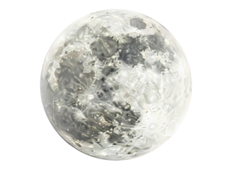 Realistic full moon isolated on transparent background