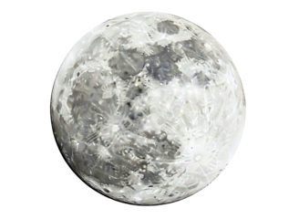 Realistic full moon isolated on transparent background