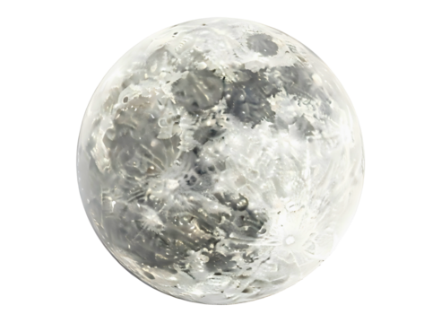 Realistic full moon isolated on transparent background