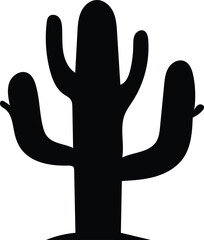 Obraz premium Iconic silhouette of a saguaro cactus desert plant vector