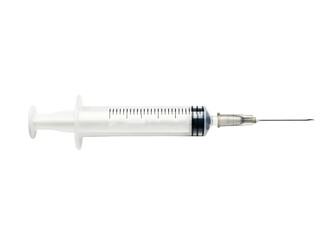 Fototapeta premium Medical syringe with blue liquid isolated on transparent background