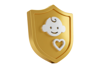Baby Protection Shield PNG Illustration isolated on Transparent Background Safety and Security for Children Concept