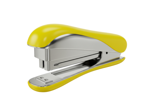 Yellow stapler PNG illustration isolated on transparent background office supply stationery tool equipment - Powered by Adobe