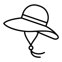 Beach hat or sun hat icon