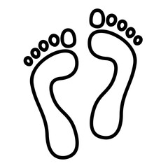Icon of a pair of footprints with toes