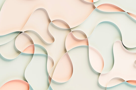 3D abstract shapes with flowing layered design