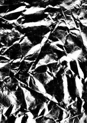 Large photocopied crumpled paper texture with a transparent background