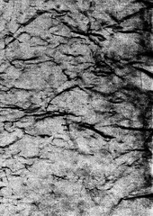 Large photocopied crumpled paper texture with a transparent background