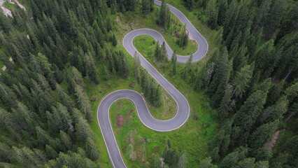 Famous snake road in Italy
