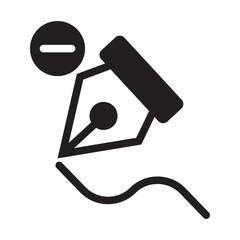 Fountain pen nib vector icon design. Silhouette of pen nib symbol, vector design for app, logo, web design. Calligraphy ink pen vector. Vector illustration.