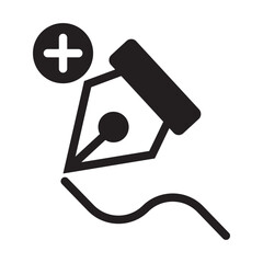 Fountain pen nib vector icon design. Silhouette of pen nib symbol, vector design for app, logo, web design. Calligraphy ink pen vector. Vector illustration.