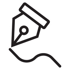 Fountain pen nib vector icon design. Silhouette of pen nib symbol, vector design for app, logo, web design. Calligraphy ink pen vector. Vector illustration.