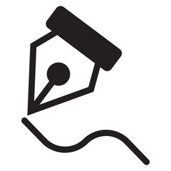 Fountain pen nib vector icon design. Silhouette of pen nib symbol, vector design for app, logo, web design. Calligraphy ink pen vector. Vector illustration.