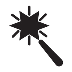 Magic wand. Magic wand with sparkles illustration. Magic stick vector icon. Magic wand icon. Miracle symbols.