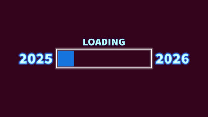 New year 2025 to 2026 loading concept. Year change concept, new year, annual plan, growth strategy, business planning