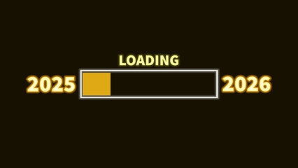 New year 2025 to 2026 loading concept. Year change concept, new year, annual plan, growth strategy, business planning