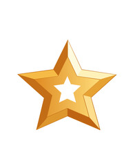 Luxury Gold Star Vector • Premium Rating Award Icon • Geometric Design Element