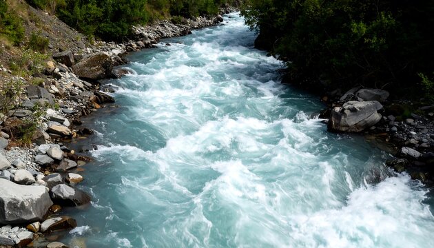 Fast-flowing mountain stream