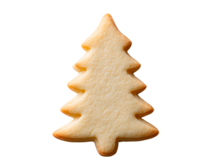 Christmas tree shaped cookie on transparent background
