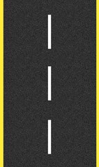 "Straight Road Texture with Yellow Borders and White Lane Markings"
