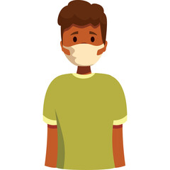 young man in red t shirt