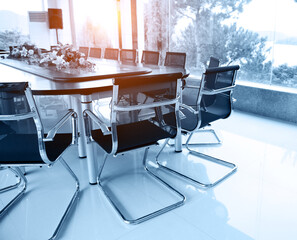 Conference table and chairs in meeting room
