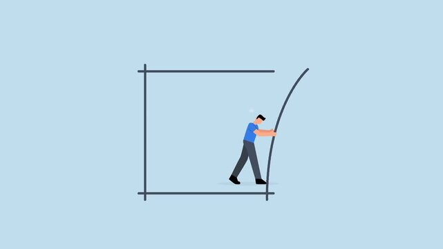 Pushing limits challenge yourself to overcome boundary, entrepreneur striving to push beyond limits