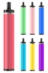 cigarettes electronic device smoke vaporizer vector illustration isolated object icons