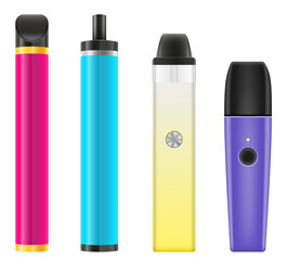 cigarettes electronic device smoke vaporizer vector illustration isolated object icons